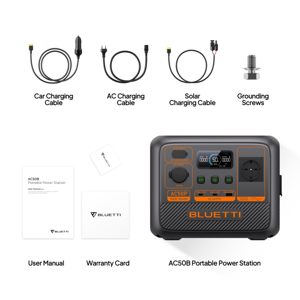 اقلام داخل جعبه پاوراستیشن بلوتی مدل AC50P